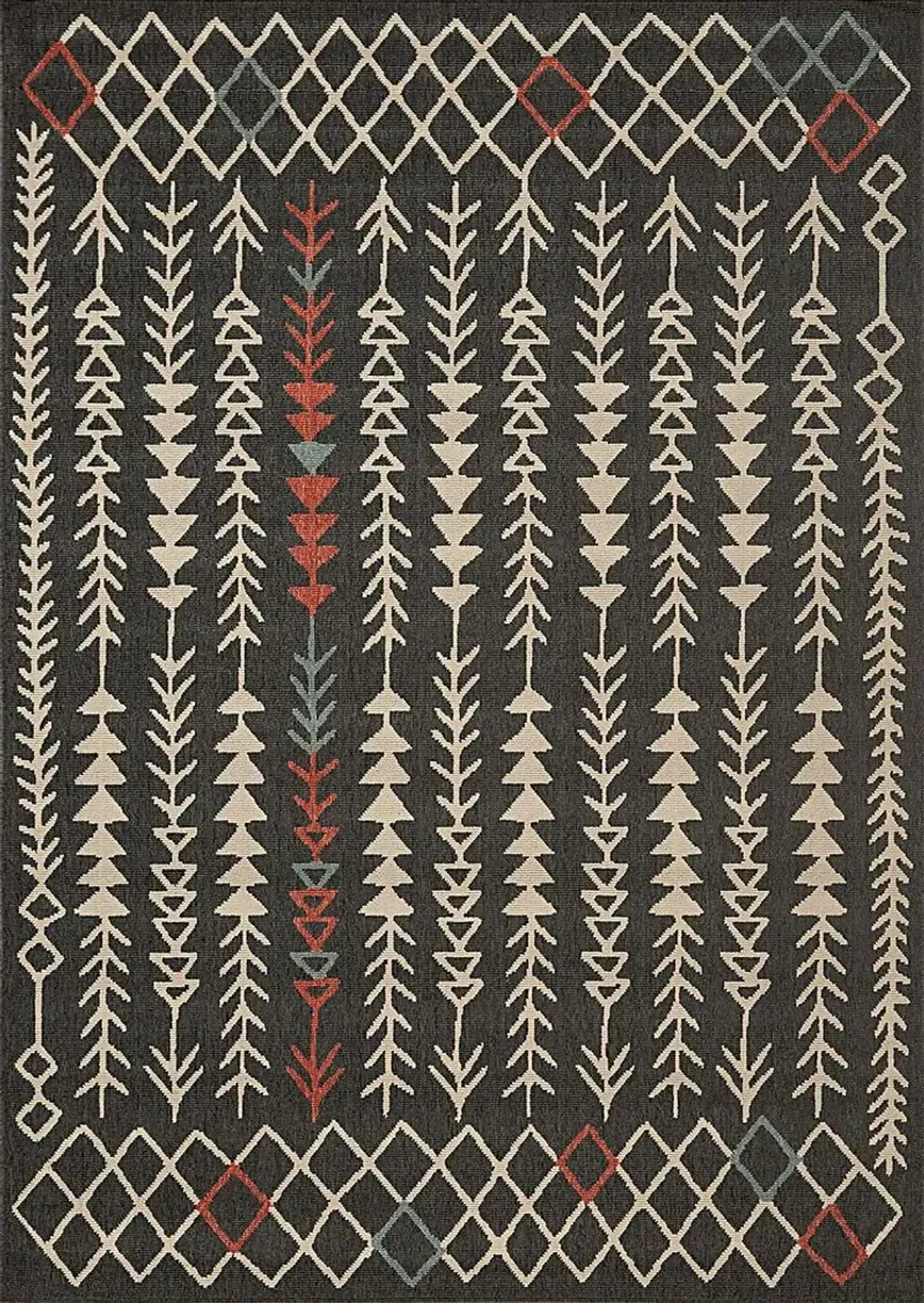 Evette Rios Blackwood Black 8' x 9'9 Indoor/Outdoor Rug