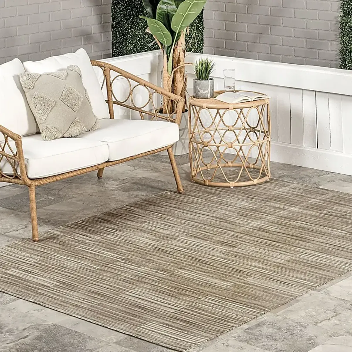 Nikanor Beige 7'5 x 9'6 Indoor/Outdoor Rug