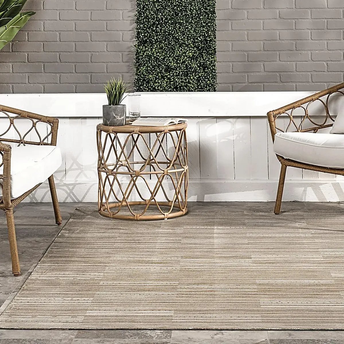 Nikanor Beige 7'5 x 9'6 Indoor/Outdoor Rug