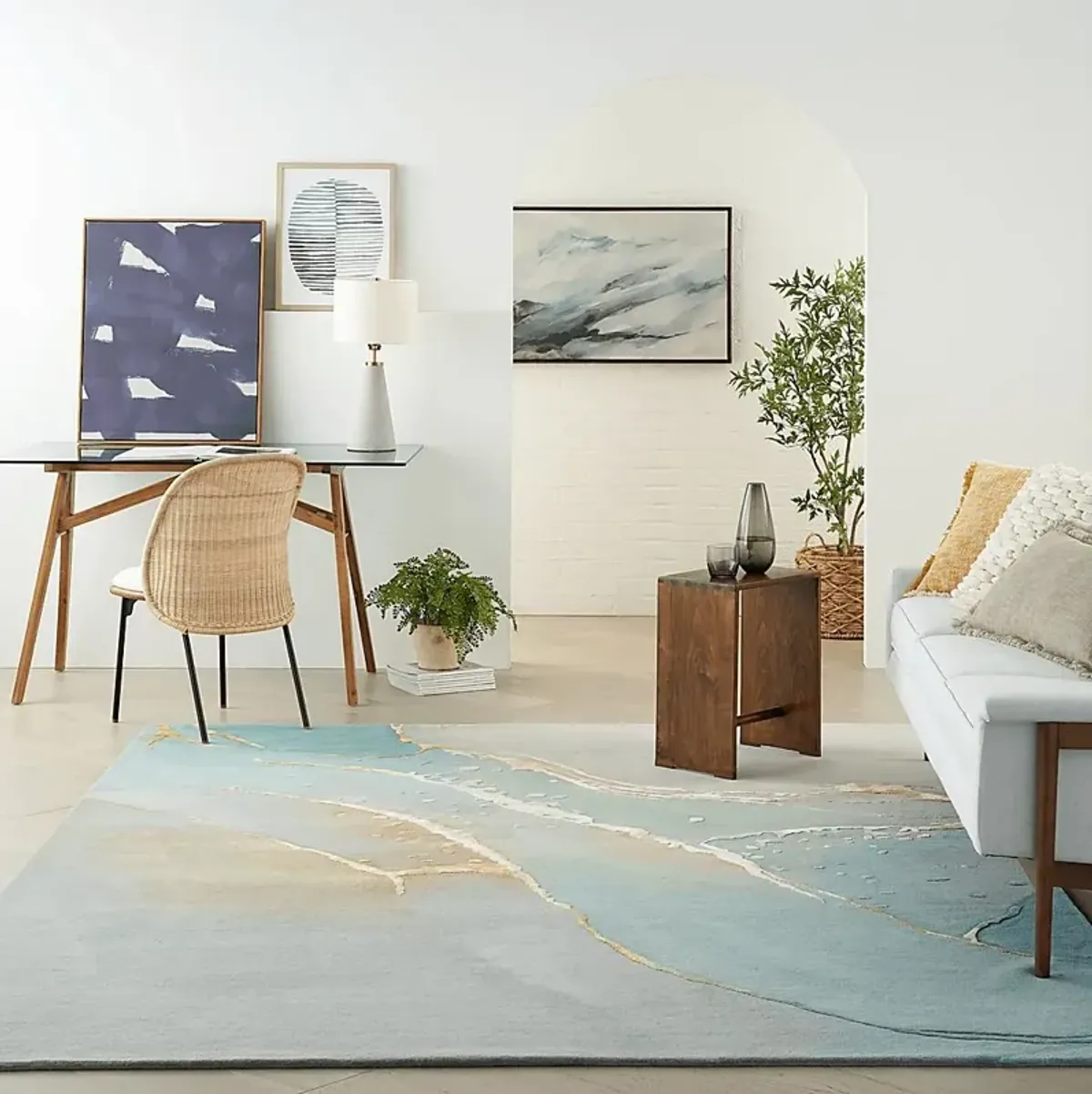 Pabinti Seafoam/Gray 7'9 x 9'9 Rug