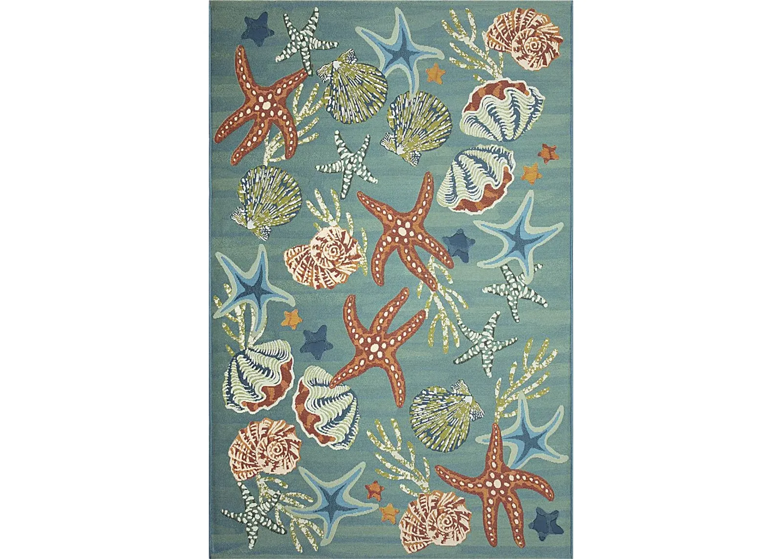 Starburn Aqua 7'10 x 9'10 Indoor/Outdoor Rug