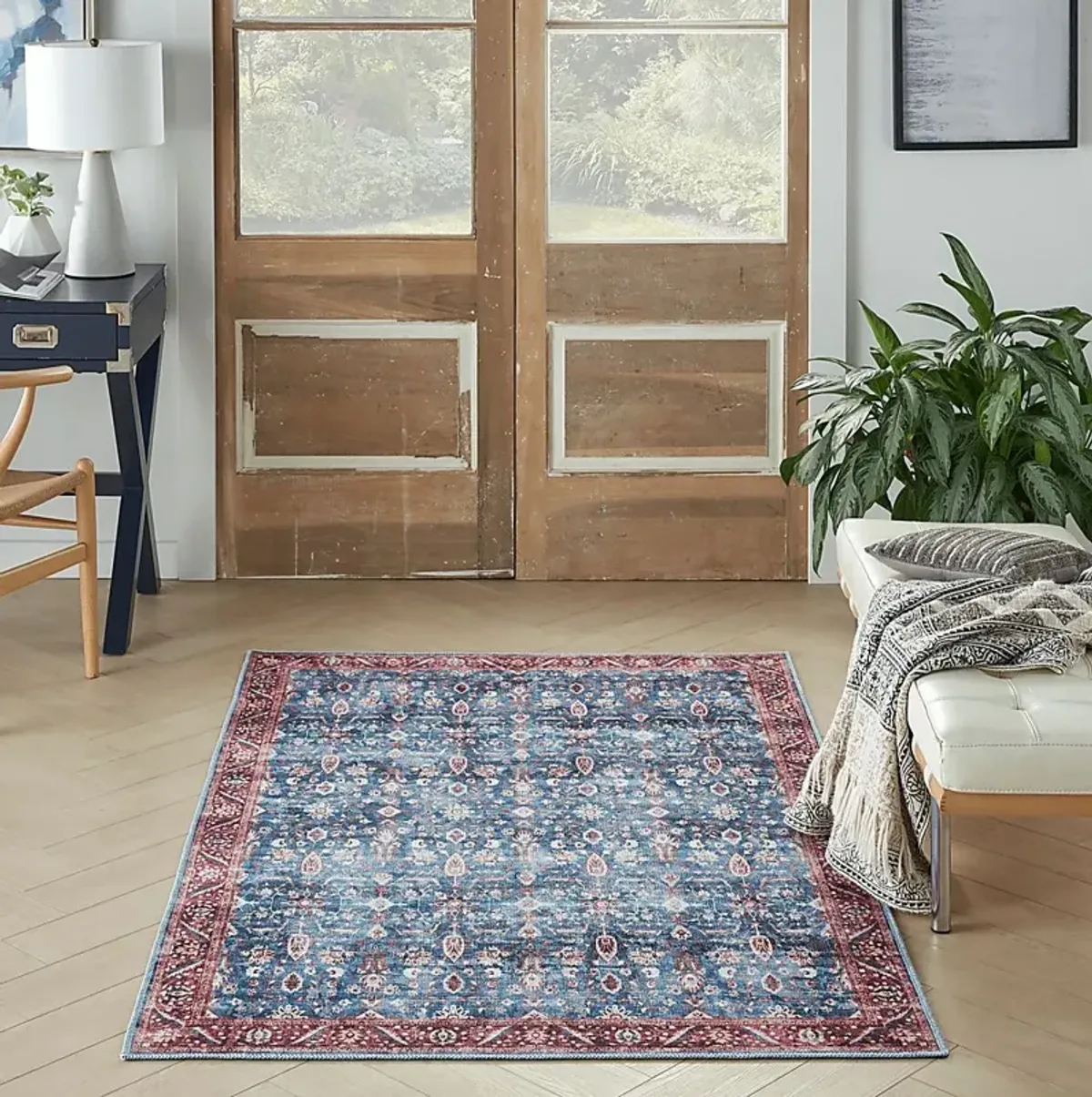 Adosis Blue/Brick 7'10 x 9'10 Rug