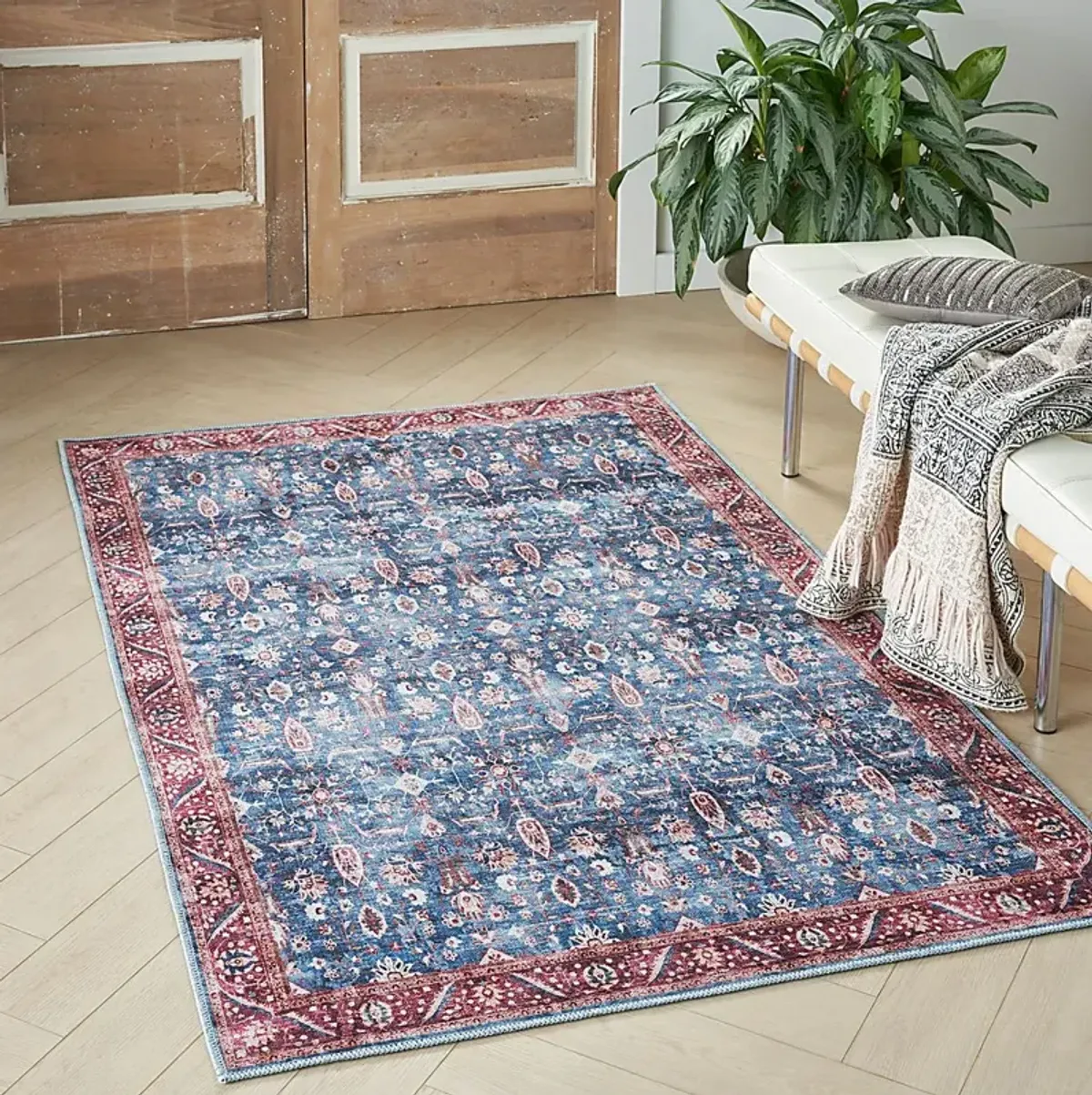 Adosis Blue/Brick 7'10 x 9'10 Rug