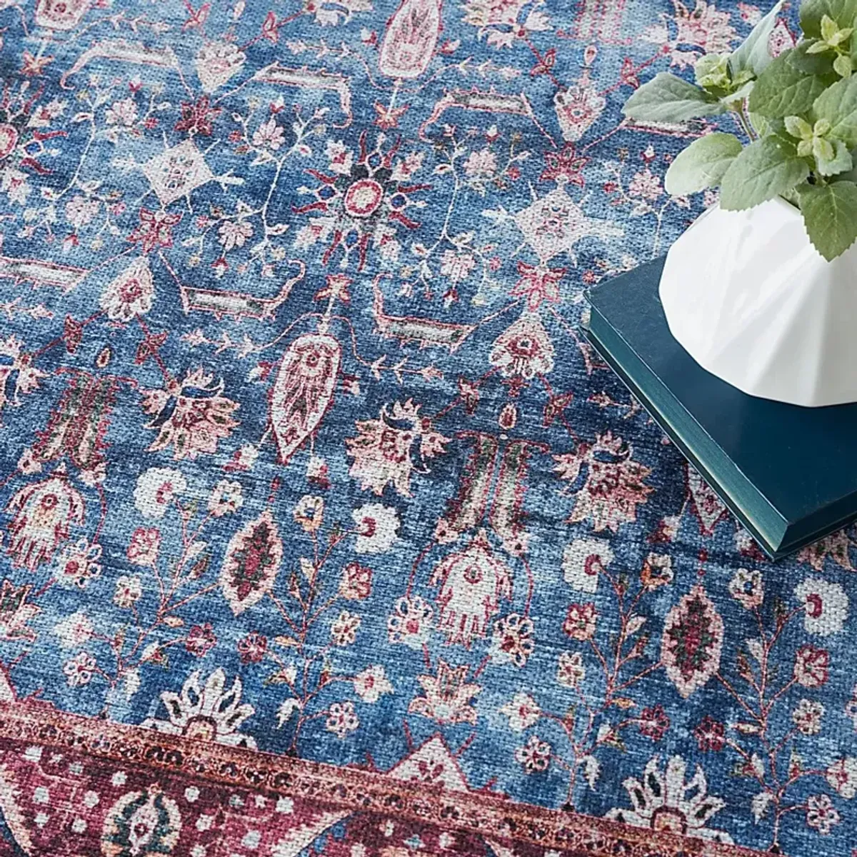 Adosis Blue/Brick 7'10 x 9'10 Rug