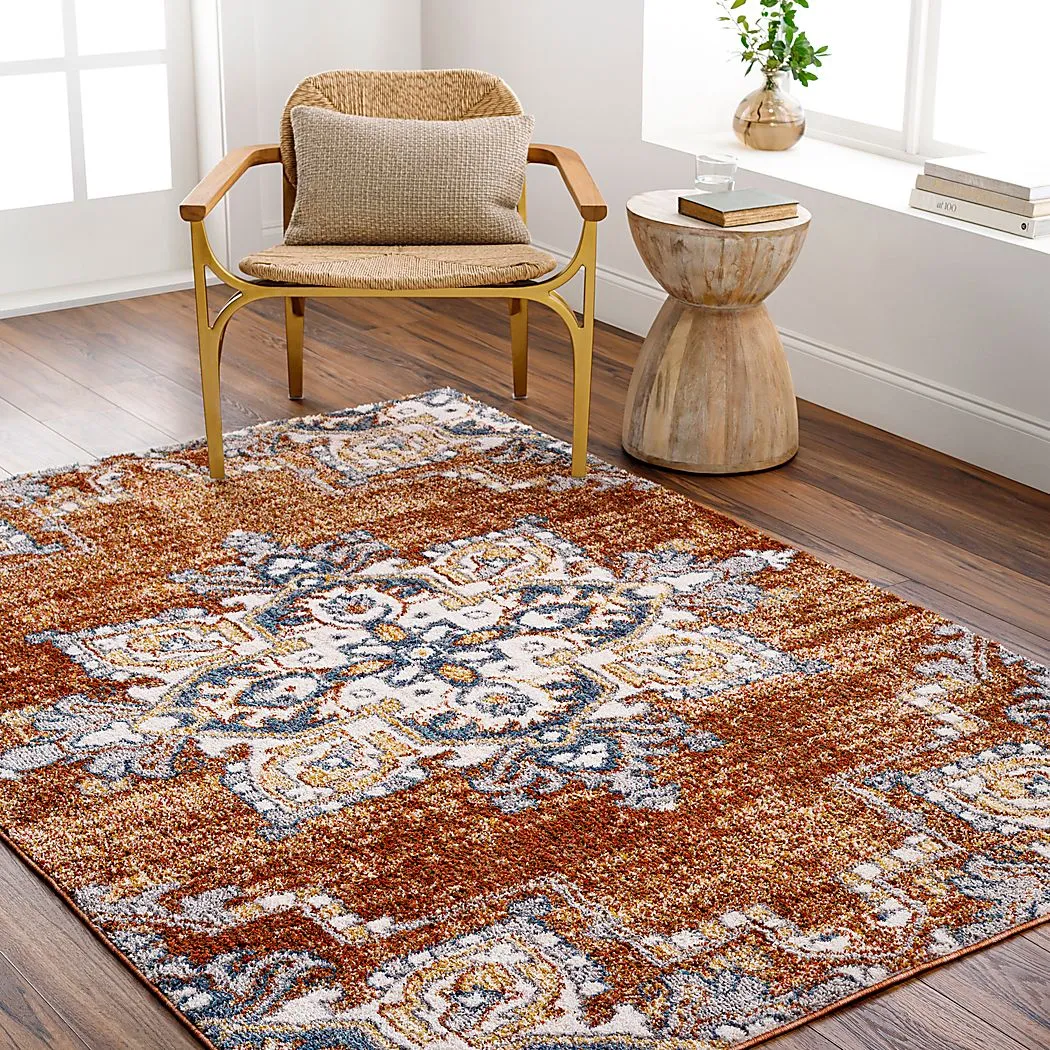 Bungori Orange 7'10 x 10' Area Rug