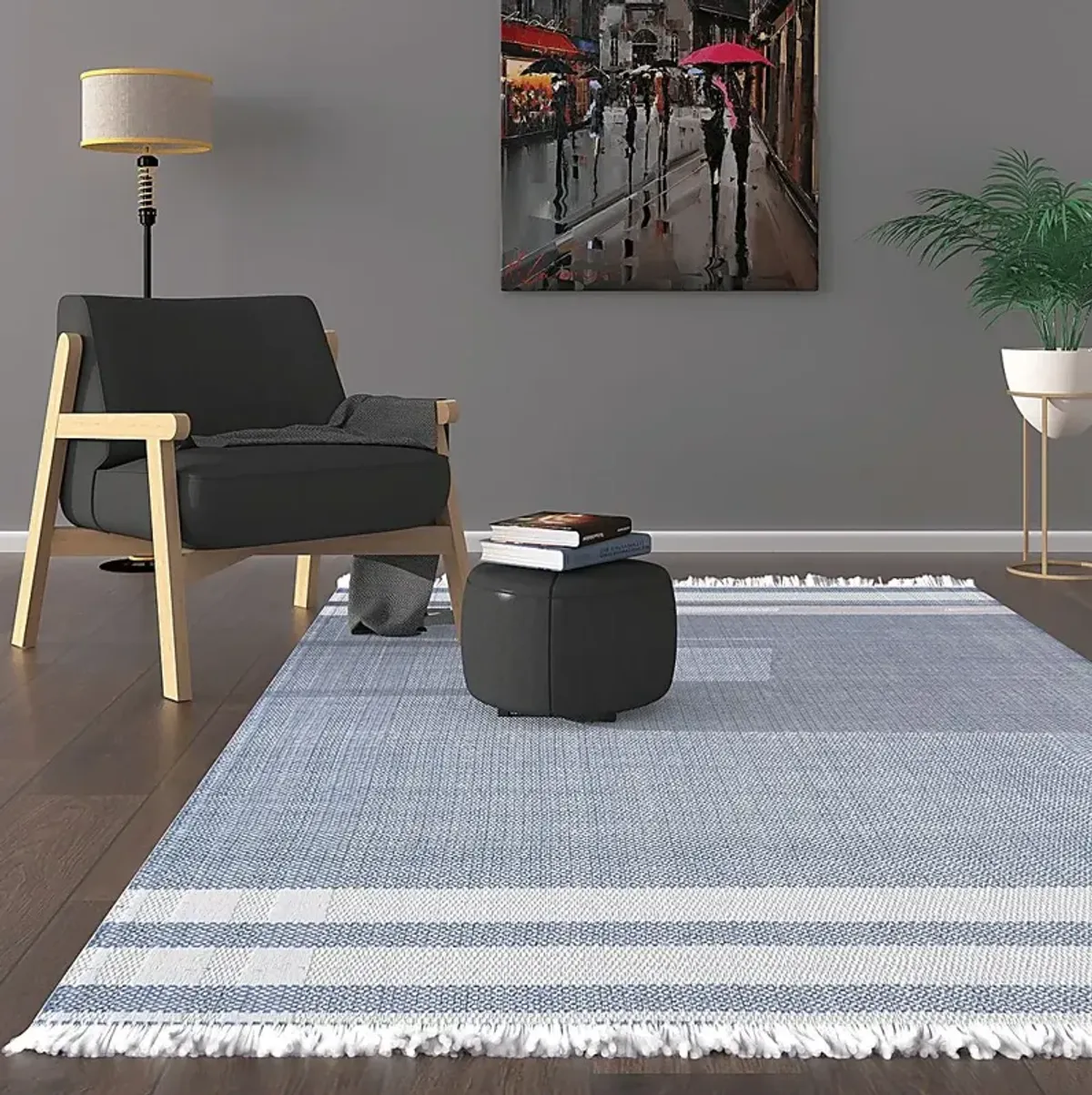 Kebba Blue 7' x 9'9 Indoor/Outdoor Rug