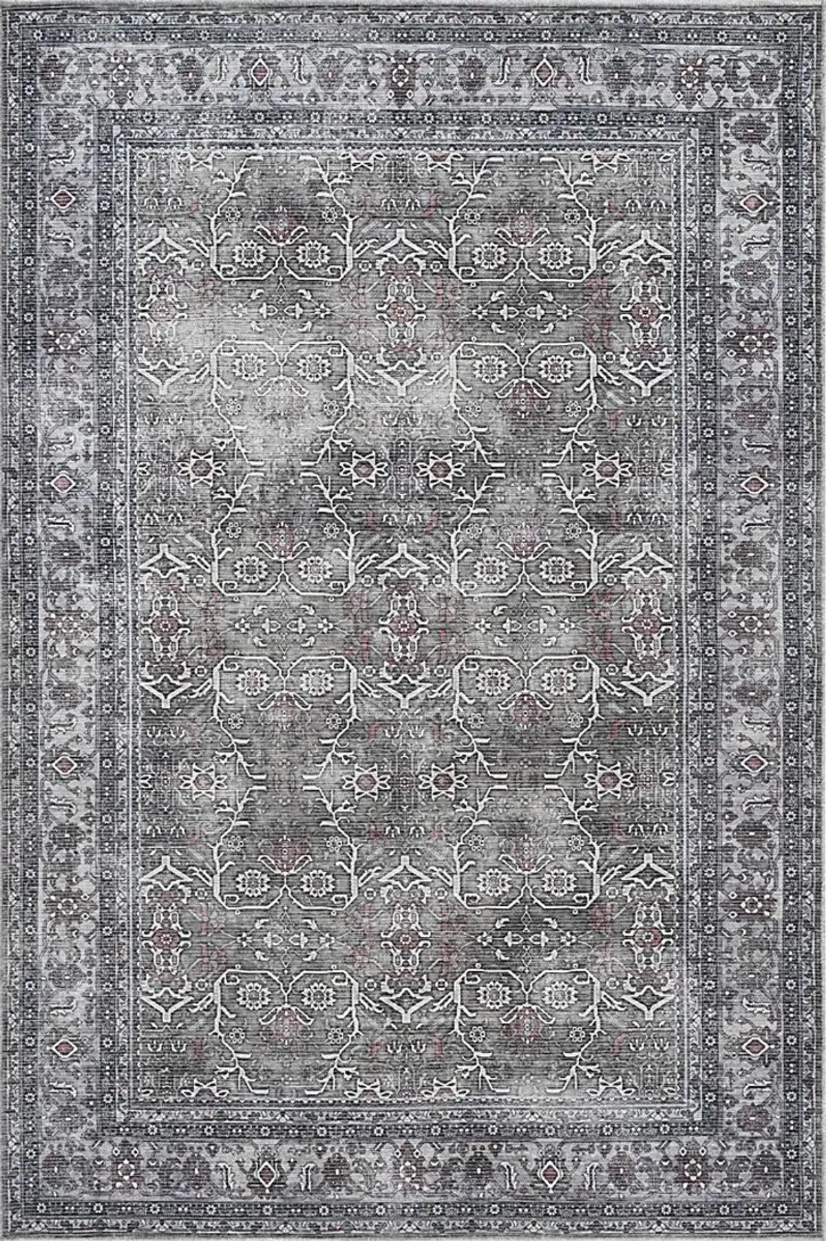 Arbelle Gray 7'10 x 9'9 Machine Washable Rug
