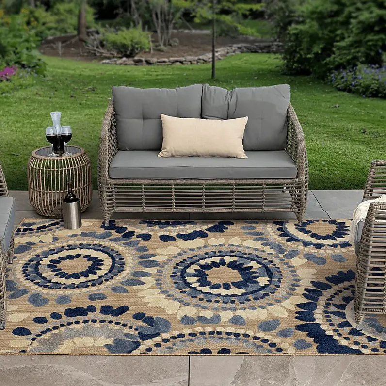 Ponsard Coast Blue 7'10 x 10' Indoor/Outdoor Rug