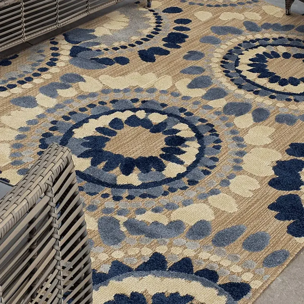 Ponsard Coast Blue 7'10 x 10' Indoor/Outdoor Rug