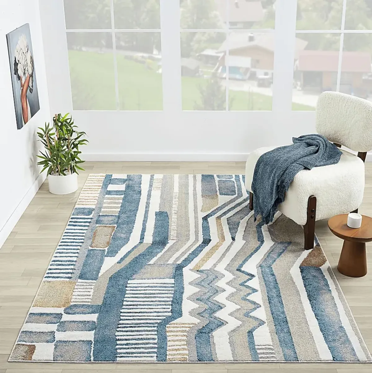 Evette Rios Zorion Blue 7'9 x 9'9 Rug