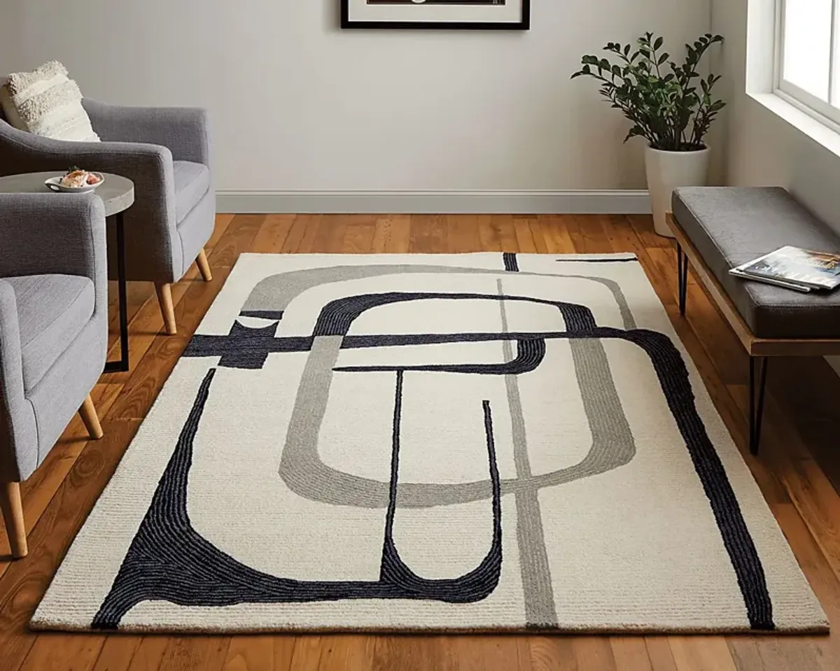 Nerida Ivory/Black 8' x 10' Rug