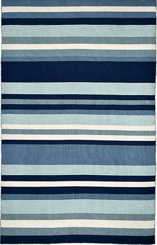 Shirnul Blue 7'6 x 9'6 Indoor/Outdoor Rug