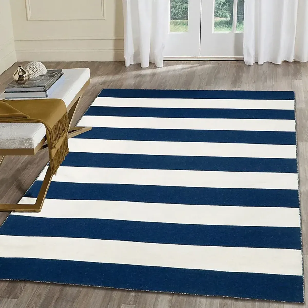 Lorahorn Navy 7'6 x 9'6 Indoor/Outdoor Rug