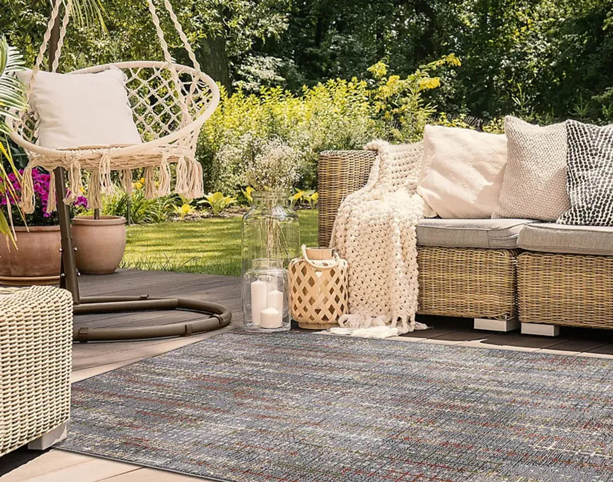 Greeta Charcoal 7'10 x 9'10 Indoor/Outdoor Rug