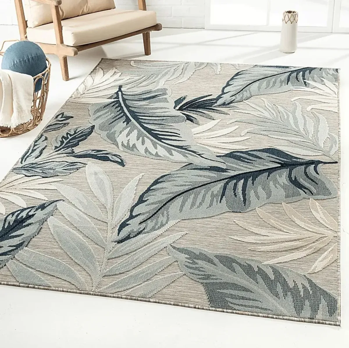 Mepini Cream 7'9 x 9'9 Indoor/Outdoor Rug