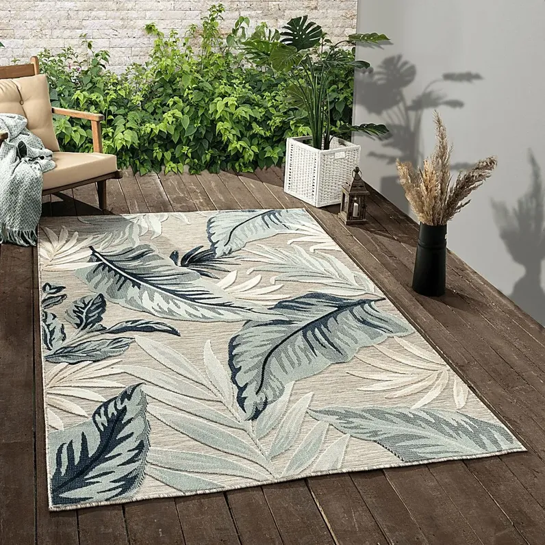 Mepini Cream 7'9 x 9'9 Indoor/Outdoor Rug