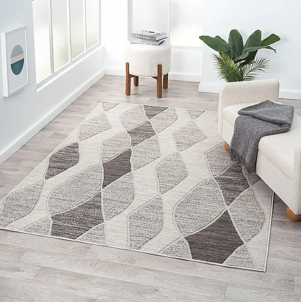 Boyale Gray 7'10 x 9'10 Indoor/Outdoor Rug