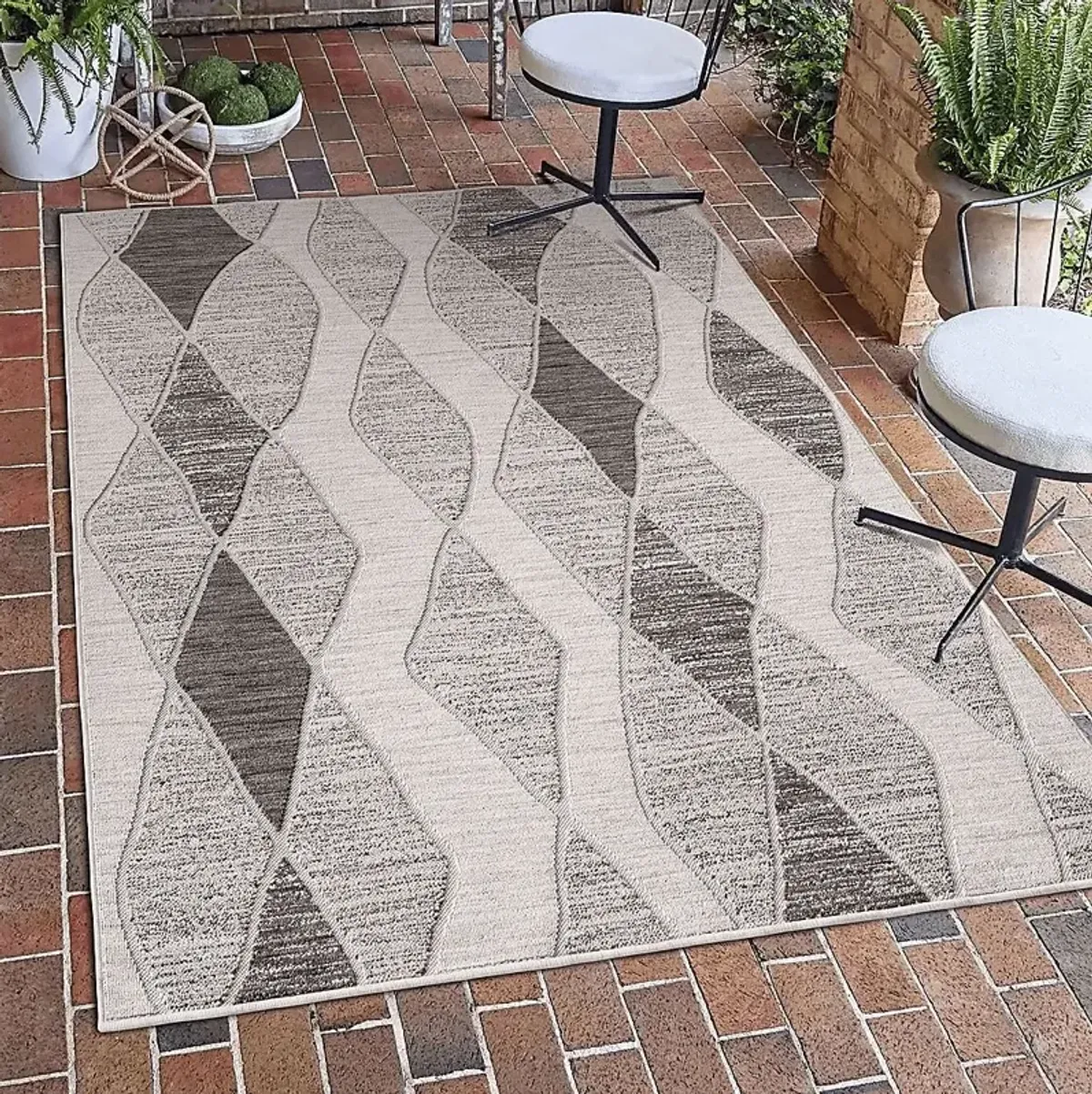 Boyale Gray 7'10 x 9'10 Indoor/Outdoor Rug