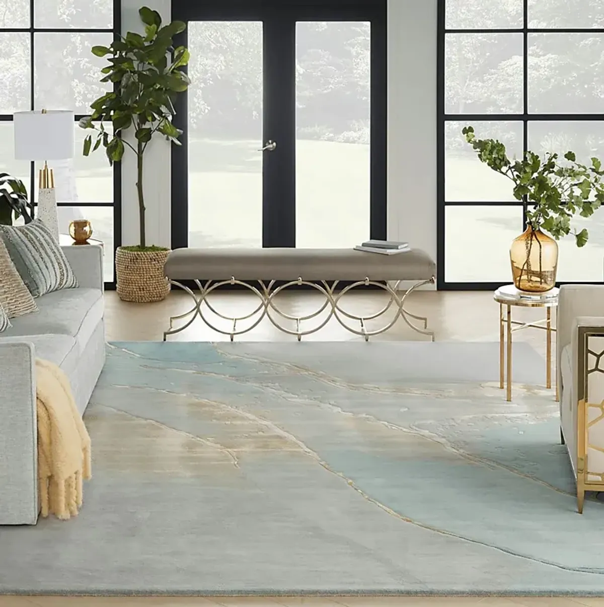 Pabinti Seafoam/Gray 8'6 x 11'6 Rug