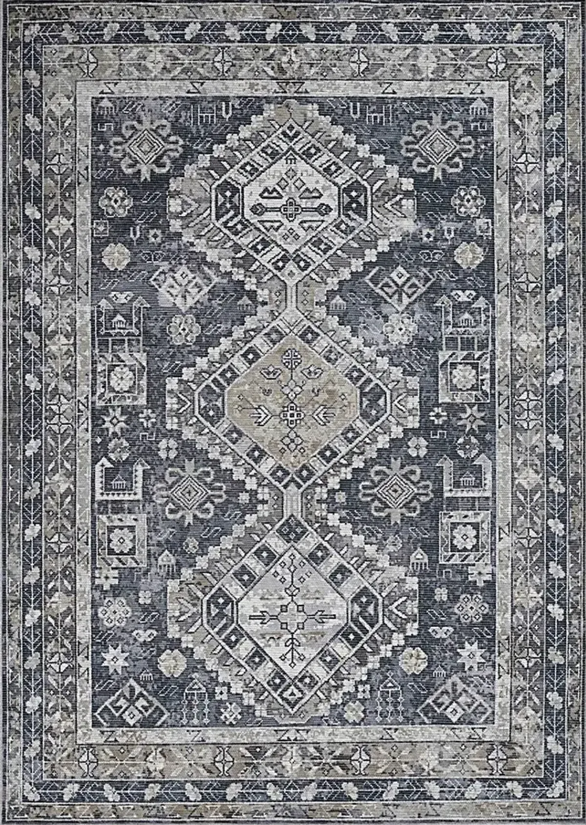 Aebby Gray 5'3 x 7'6 Machine Washable Rug
