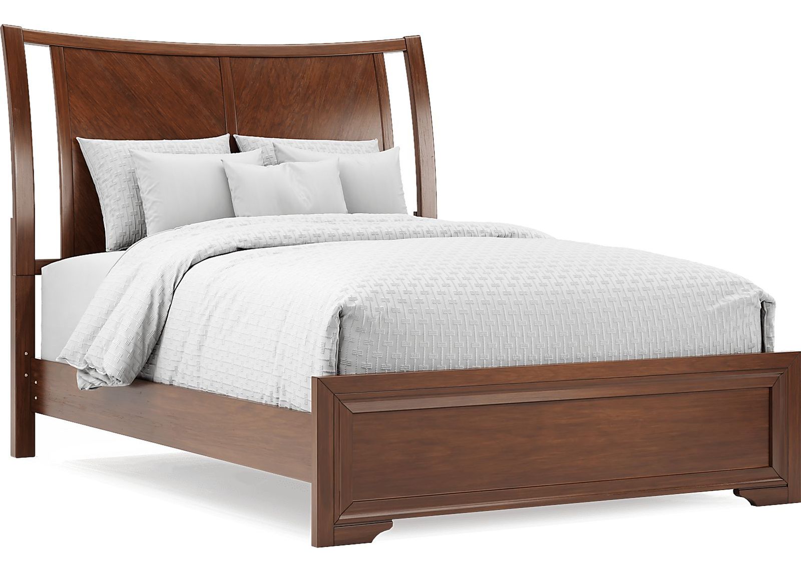 Belcourt Brown Cherry 3 Pc King Curved Sleigh Bed