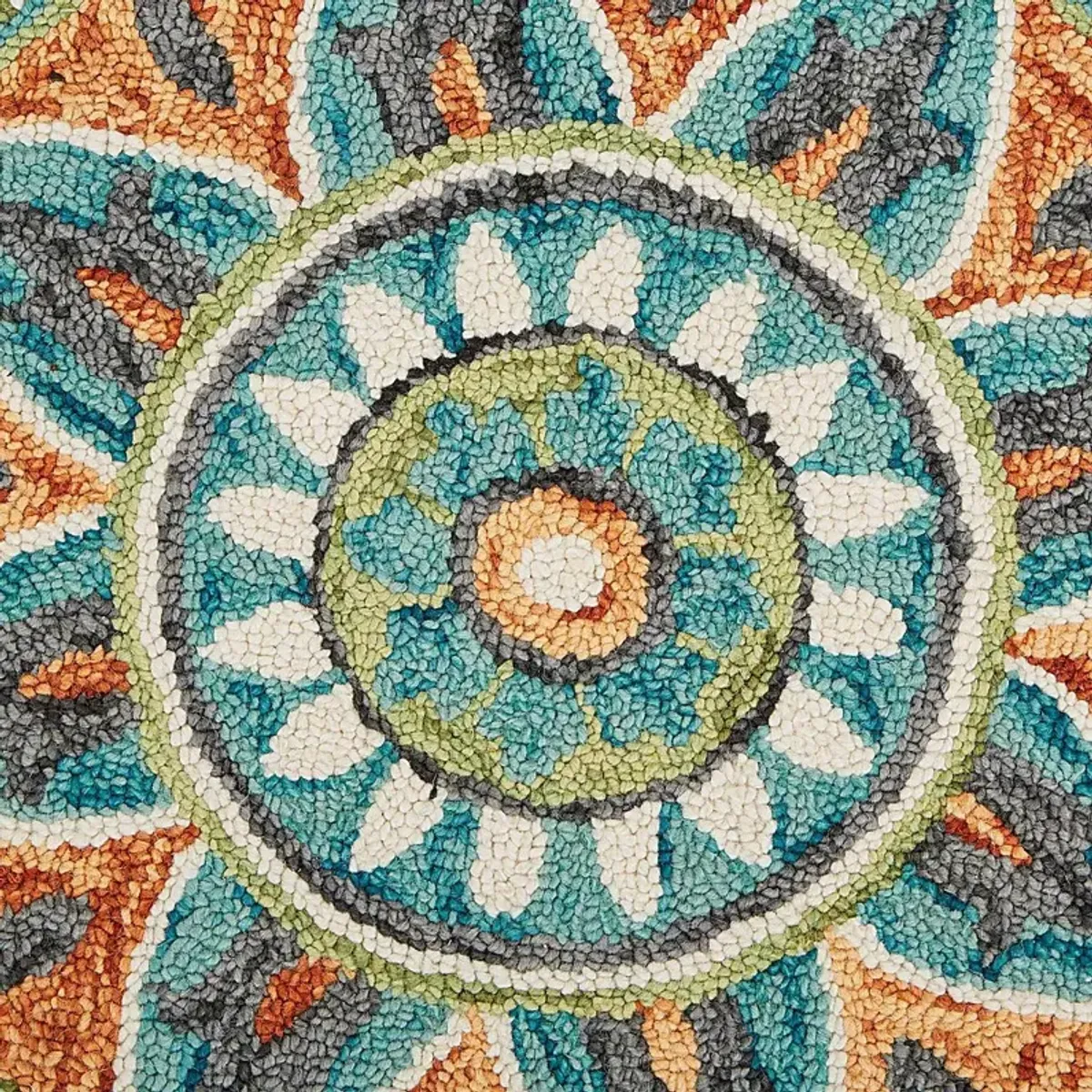 Haben Orange 4' Round Rug