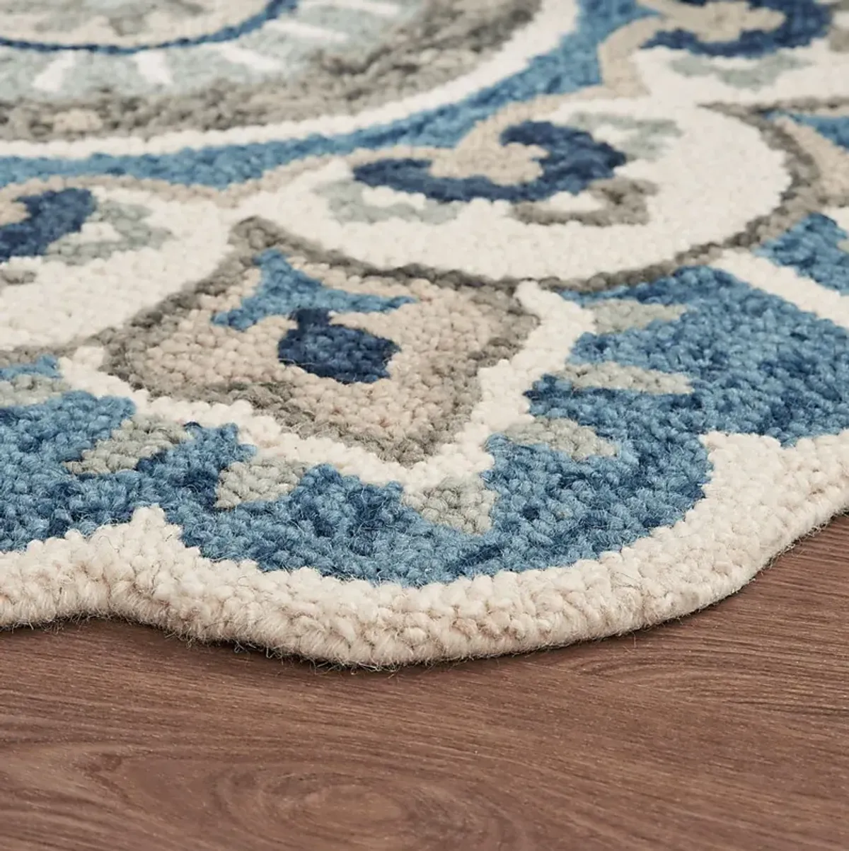 Ariam Blue 4' Round Rug