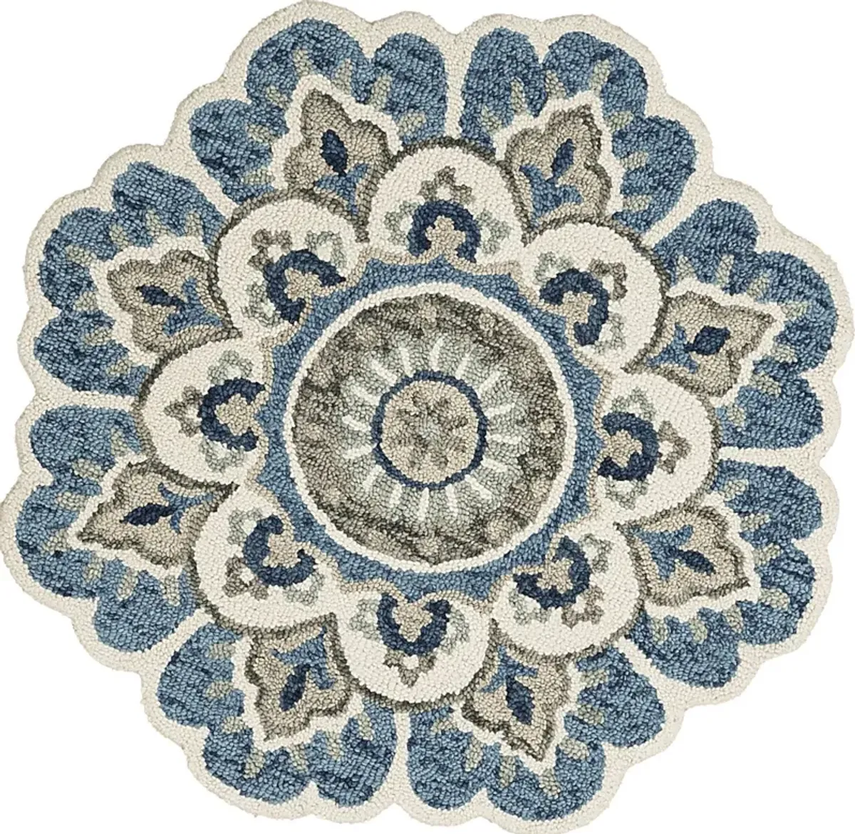 Ariam Blue 4' Round Rug