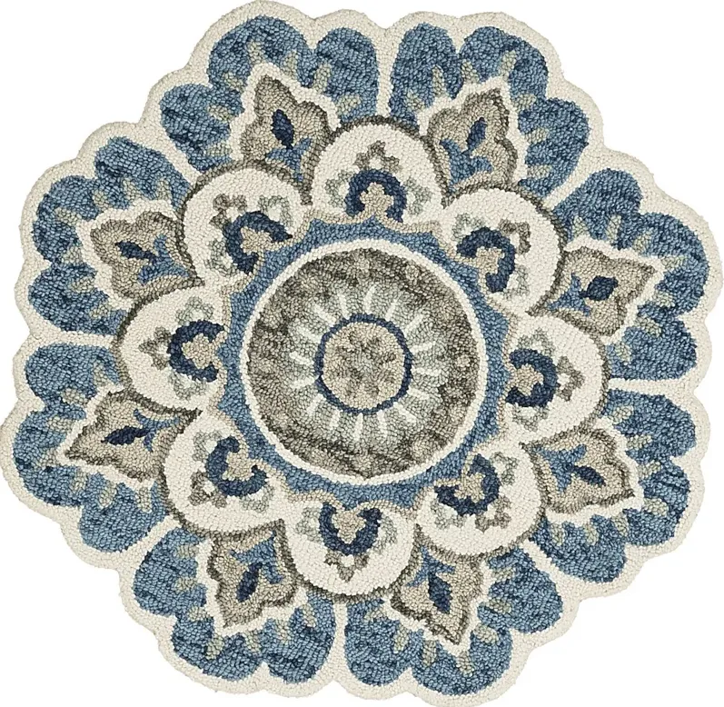 Ariam Blue 6' Round Rug
