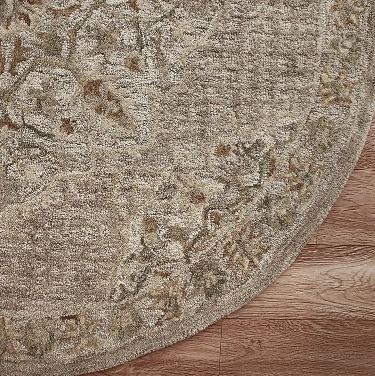 Wundar Beige 4' Round Rug