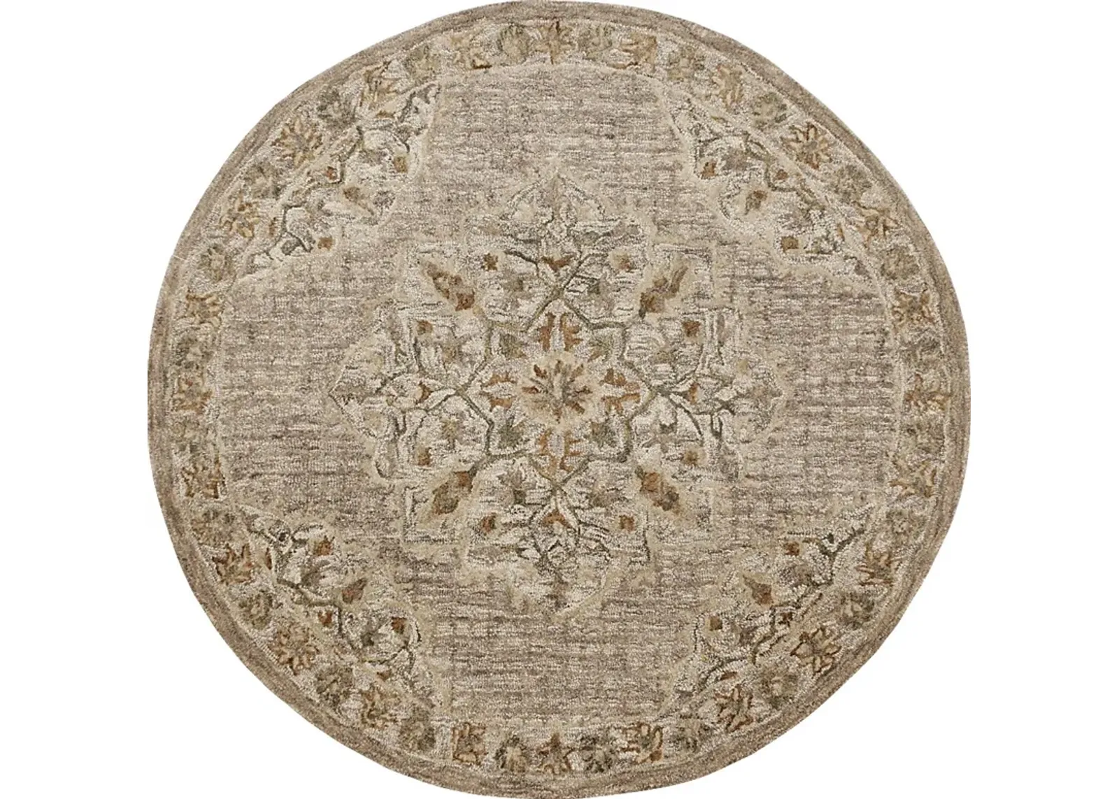 Wundar Beige 4' Round Rug