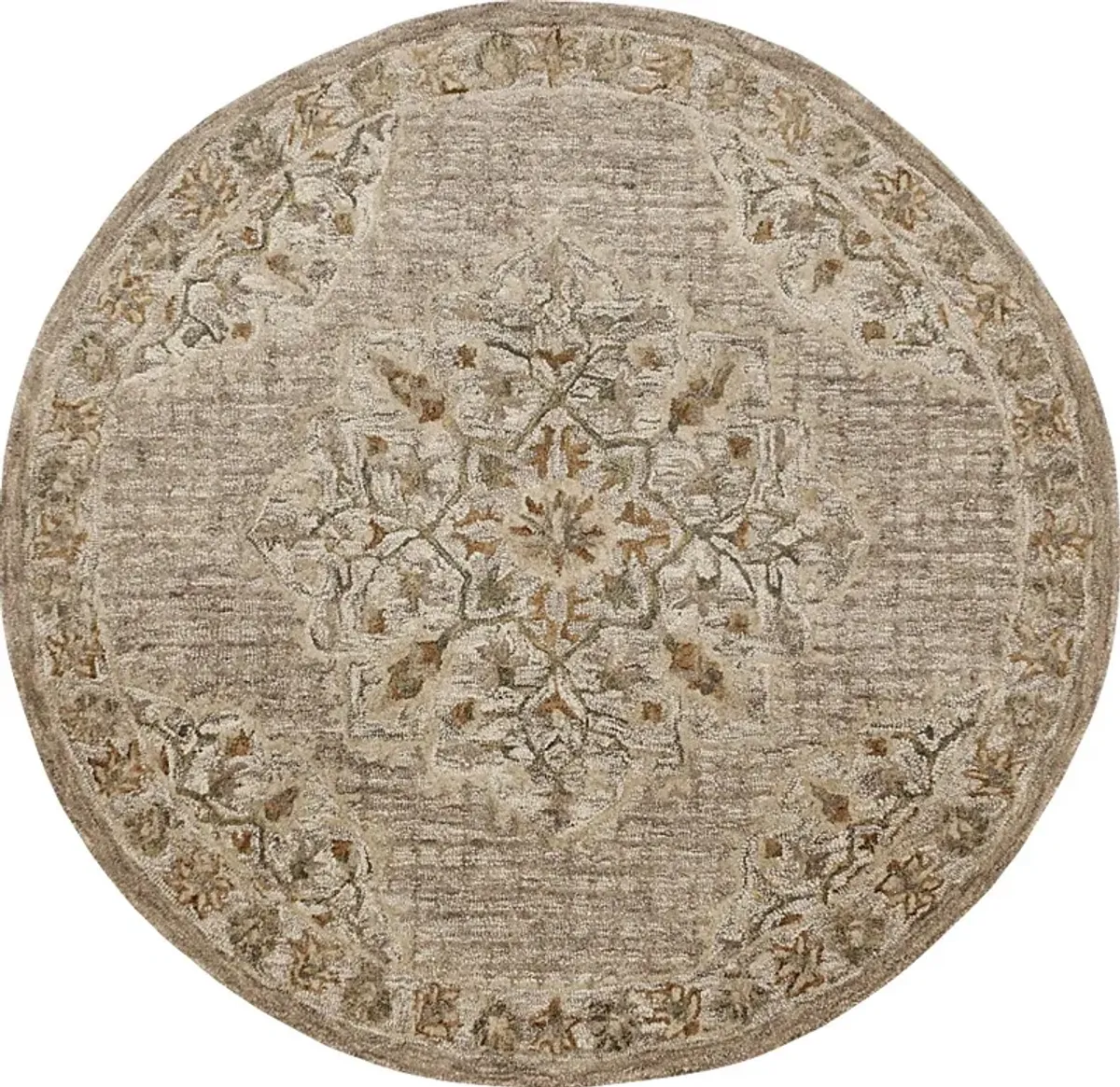 Wundar Beige 4' Round Rug