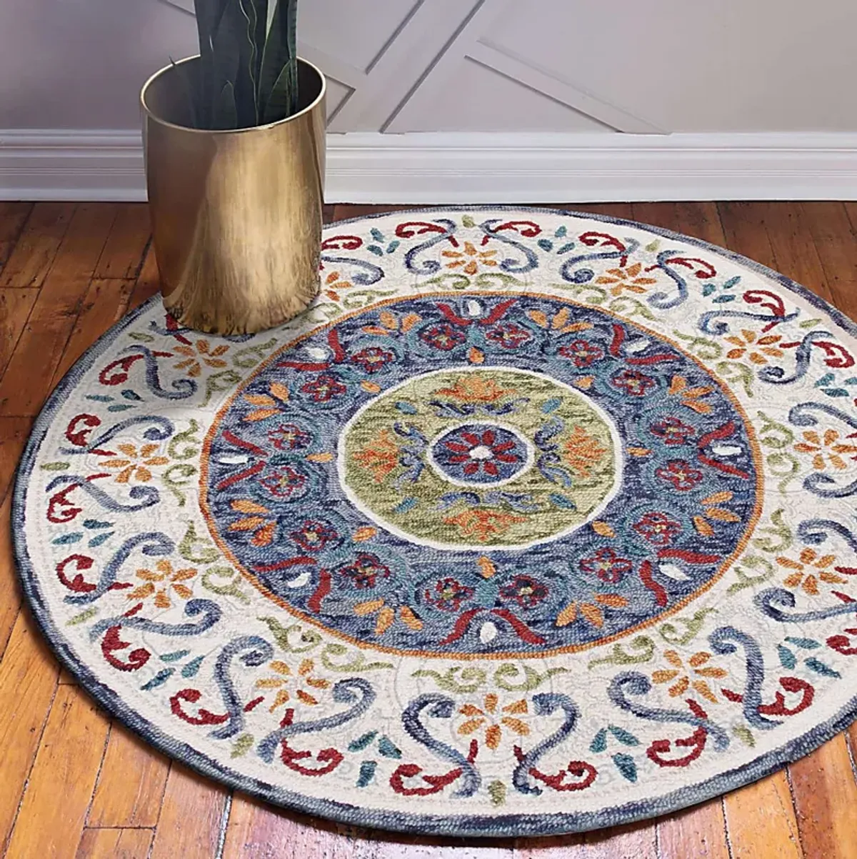 Ayanka Ivory 4' Round Rug