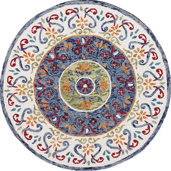 Ayanka Ivory 4' Round Rug