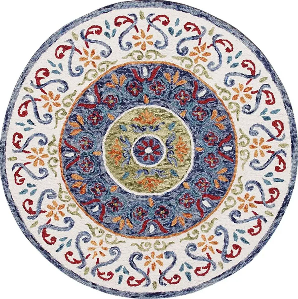 Ayanka Ivory 4' Round Rug