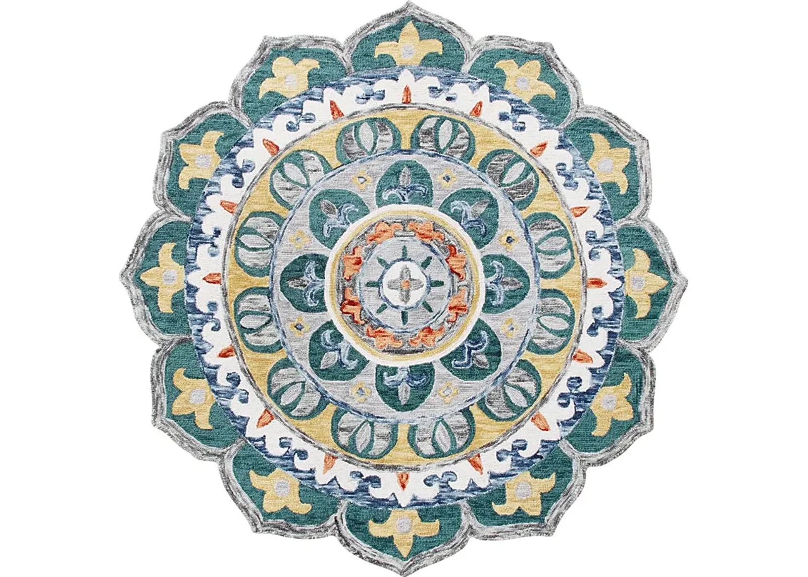 Igni Teal 4' Round Rug