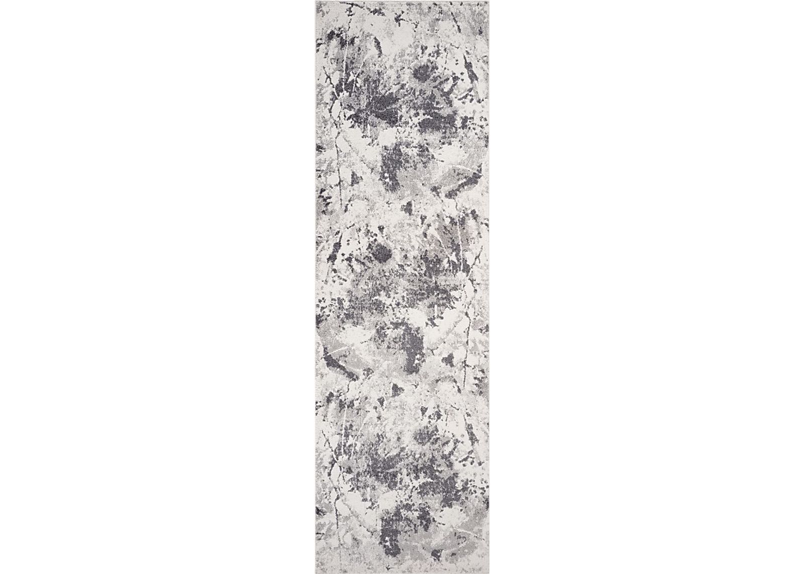 Merrane Gray 2'7 x 9' Runner Rug