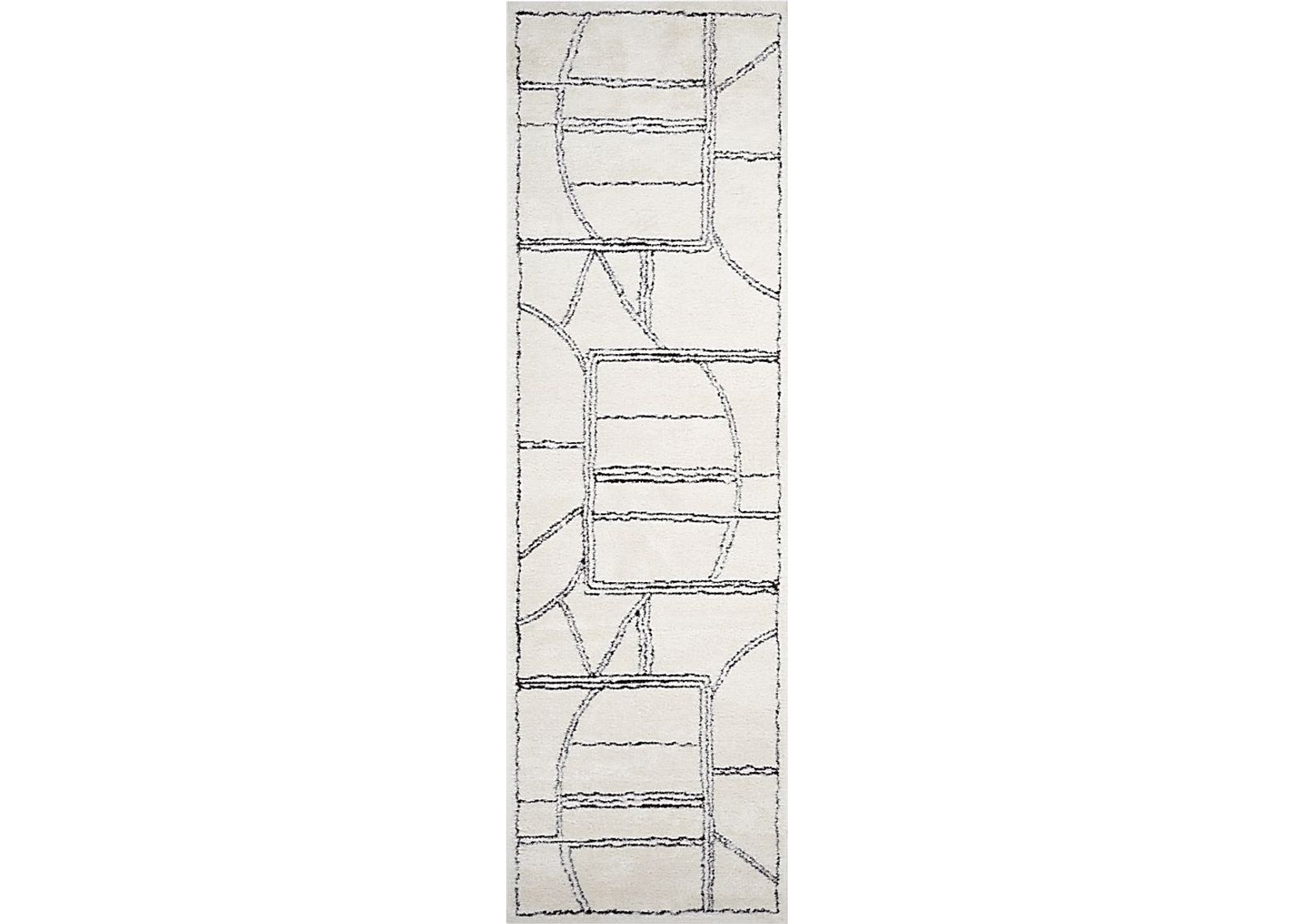 Kwaye White 2'6 x 10' Runner Rug