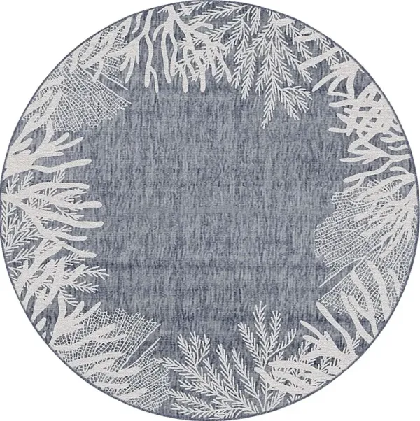 Briza Navy 7'10 Round Indoor/Outdoor Rug