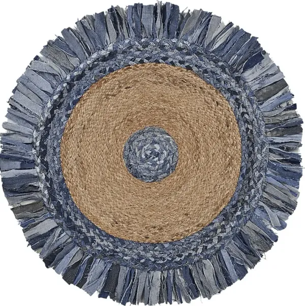 Sonaha Blue 3'6 Round Rug