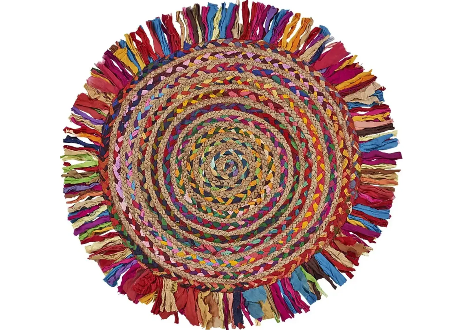 Reizu Red/Multi 3'6 Round Rug