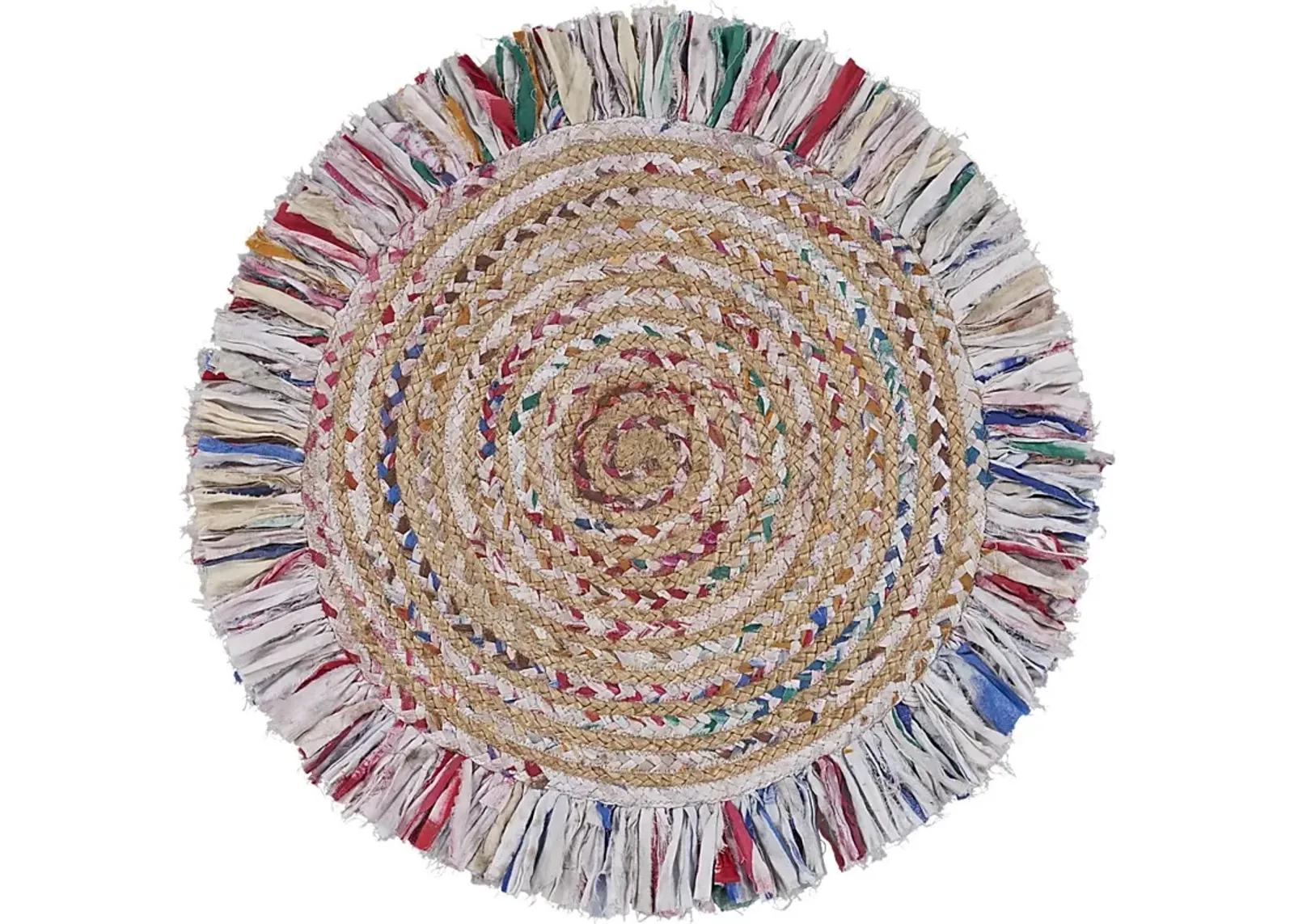 Reizu White 3'6 Round Rug