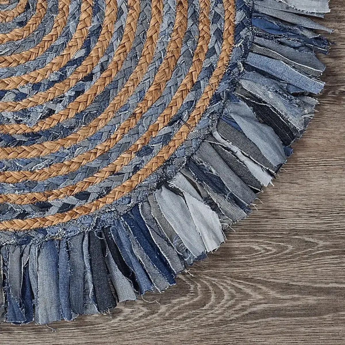 Reizu Blue 3'6 Round Rug