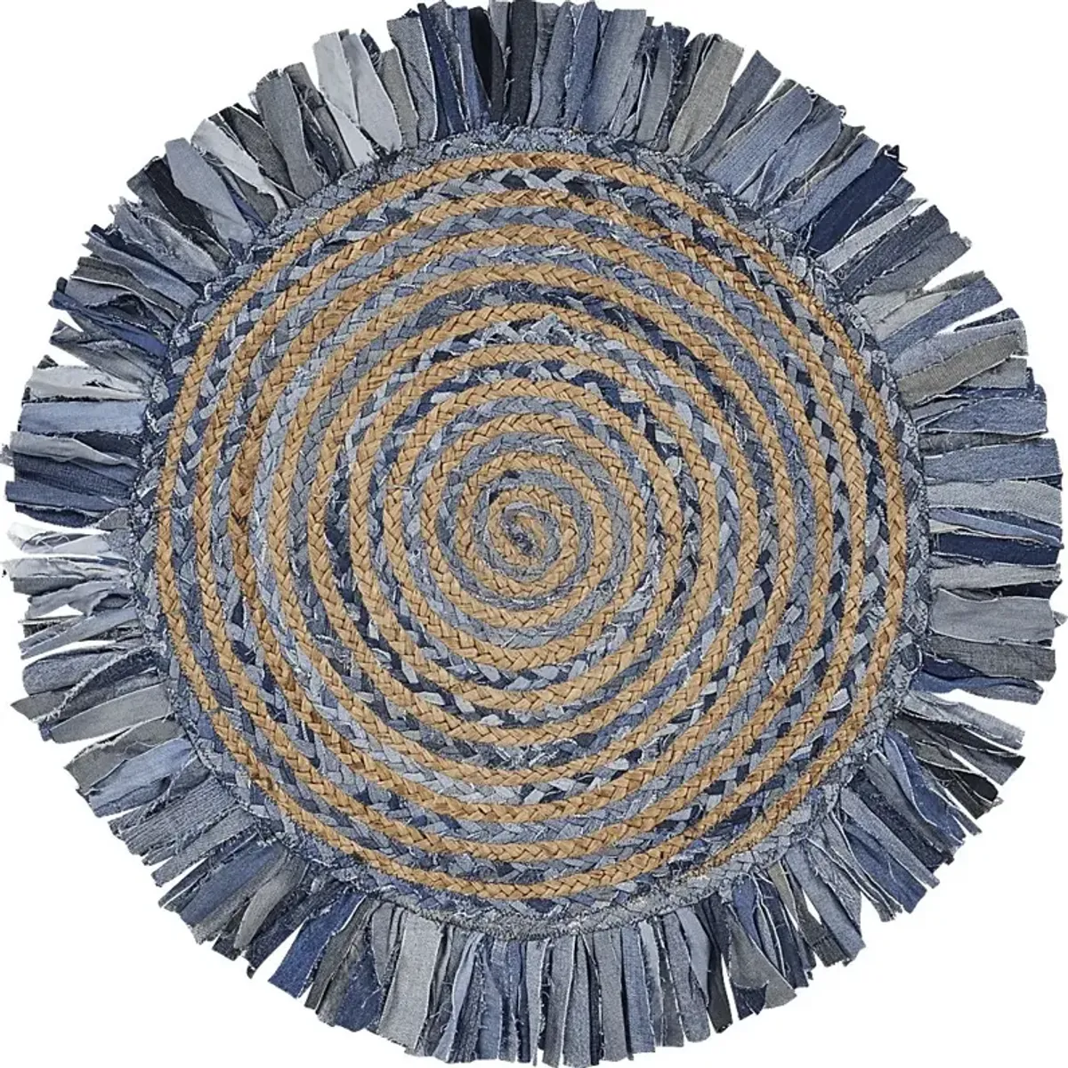 Reizu Blue 3'6 Round Rug