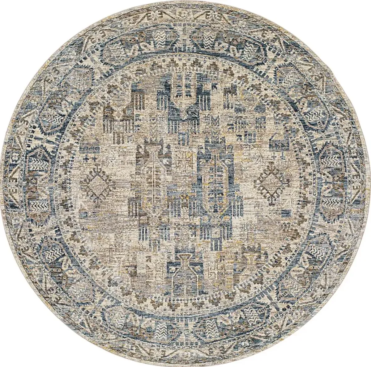 Falworth Blue 7'10 Round Rug