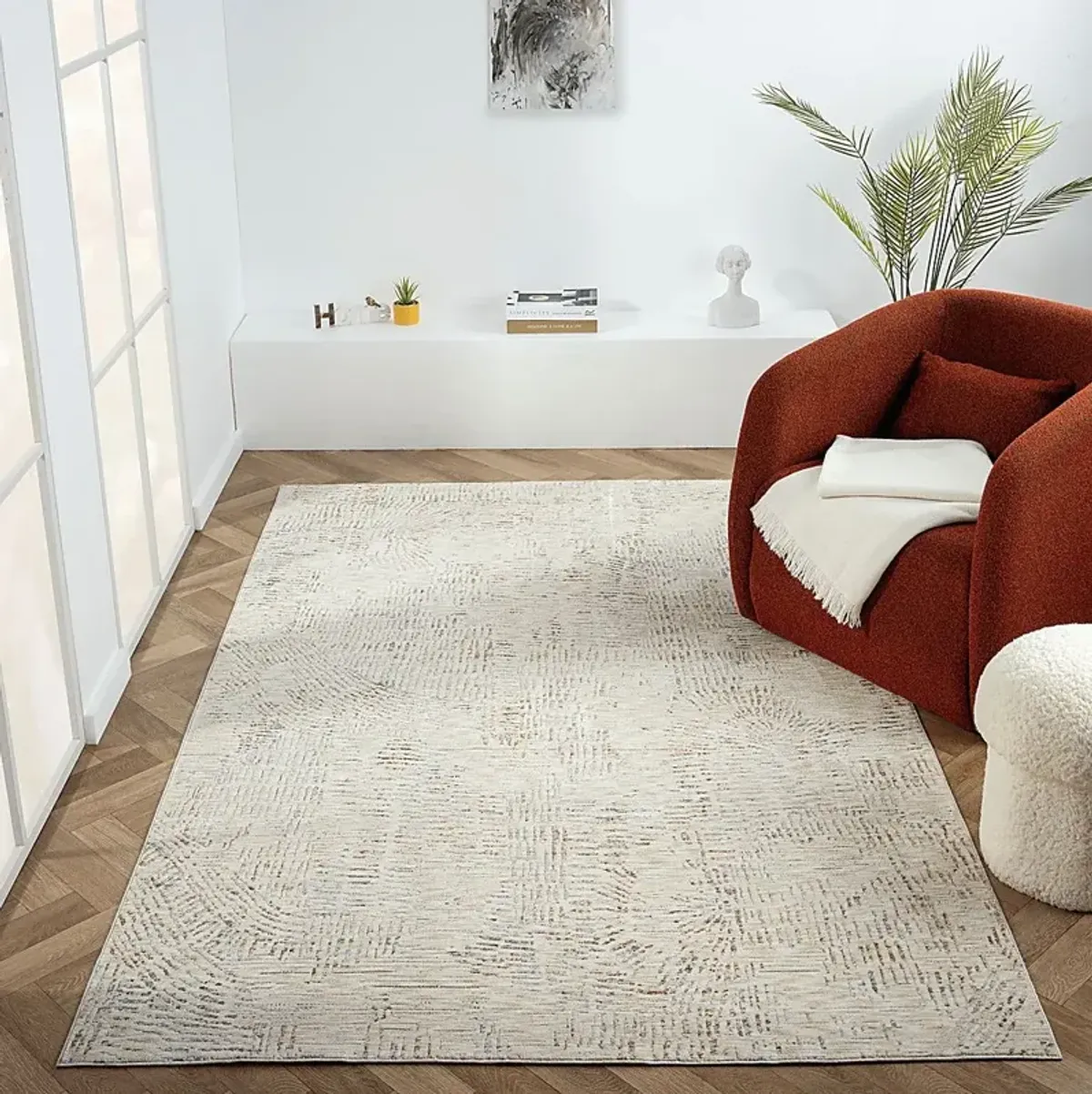 Baxmark Gray/Ivory 2'6 x 8' Runner Rug