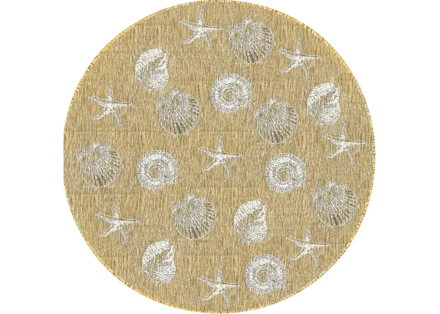 Sandfoot Point Sand 7'10 Round Indoor/Outdoor Rug