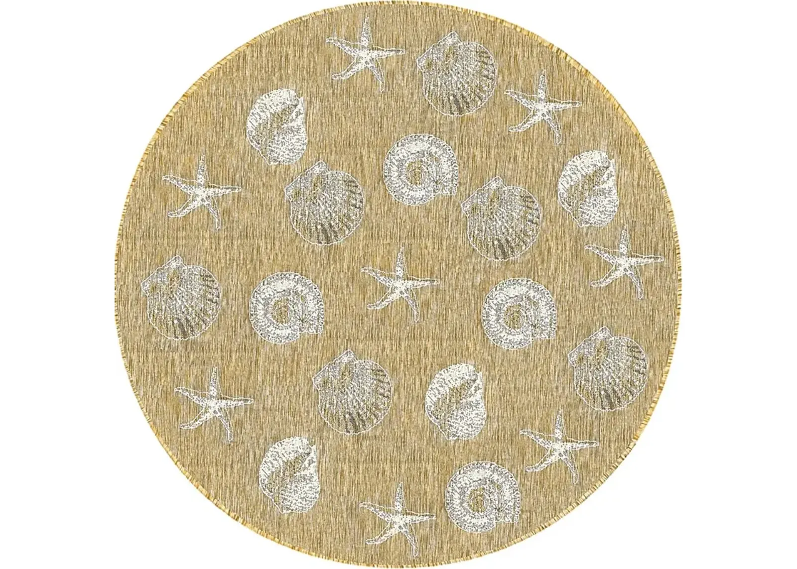 Sandfoot Point Sand 7'10 Round Indoor/Outdoor Rug