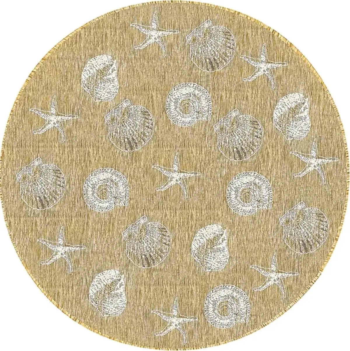 Sandfoot Point Sand 7'10 Round Indoor/Outdoor Rug