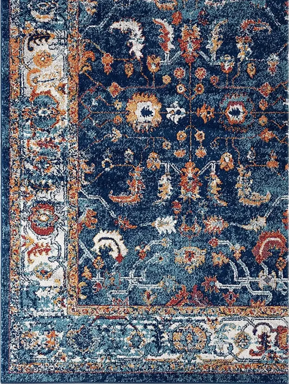 Mulmeda Blue 2'6 x 10'3 Runner Rug